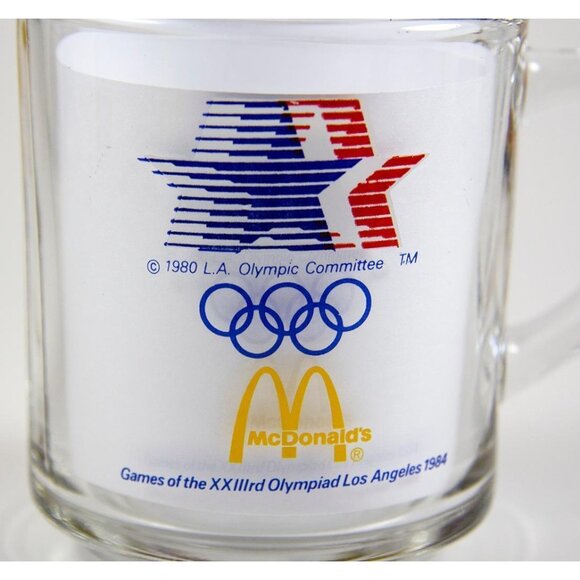 Vintage Anchor Hocking McDonald's 1984 XXIII Summer Olympics Glass Coffee Mug - Picture 3 of 10